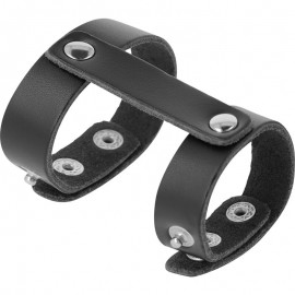 DARKNESS - ANILLO PENE Y TESTICULOS AJUSTABLE LEATHER