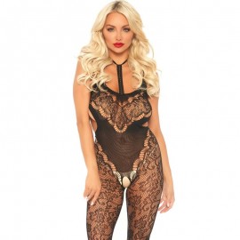 LEG AVENUE LACE BODYSTOCKING WITH CUT OUT T,.U.