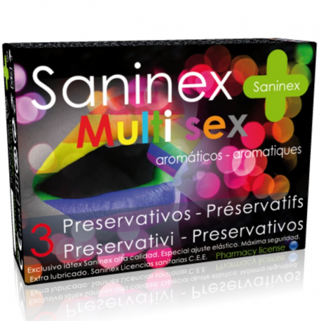 SANINEX CONDOMS MULTISEX PRESERVATIVOS 3 UDS (REGALO) - CADUCIDAD 04/2022