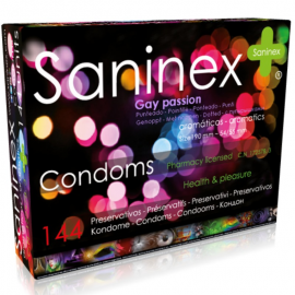 SANINEX CONDOMS GAY PASSION PUNTEADOS 144 UDS (REGALO) - CADUCIDAD 04/2022