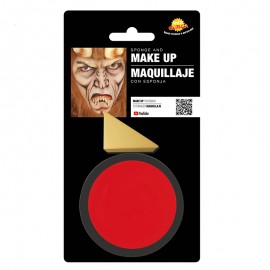 Maquillaje de color rojo con esponja
