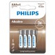 PHILIPS - ALKALINE PILA AAA LR03 BLISTER*4