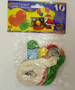 Bolsa de 10 Globos de Navidad