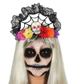 Diadema Calavera con flores de mujer