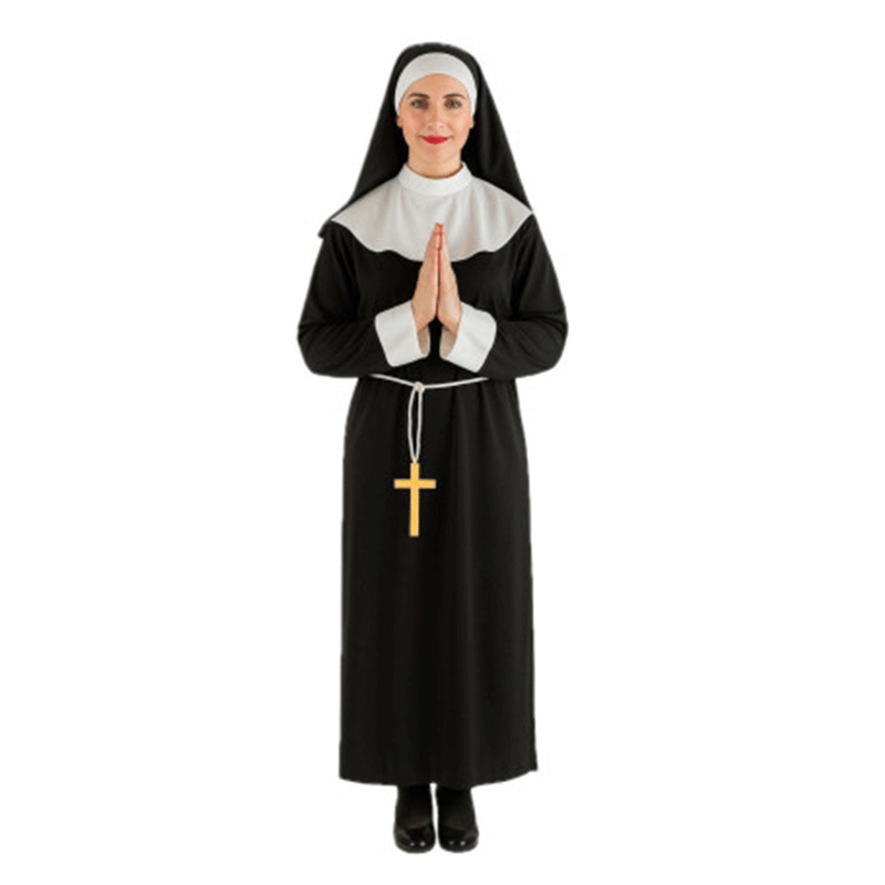 Disfraz de Monja largo para mujer