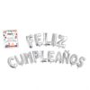 Set de globos "Feliz Cumpleaños" en color plata