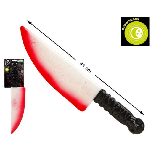 Cuchillo ensangrentado de plástico