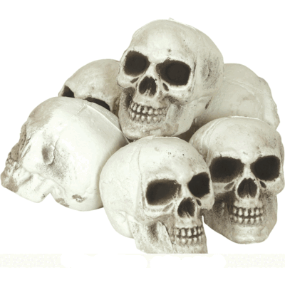 Pack con 6 calaveras de plástico