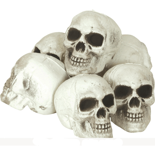 Pack con 6 calaveras de plástico