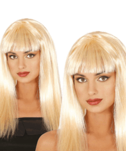 Peluca melena rubia para adultos