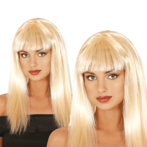 Peluca melena rubia para adultos