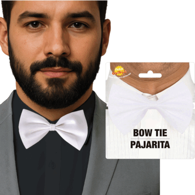 Pajarita lisa en color blanco