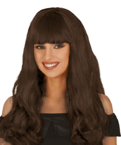 Peluca Melena castaña para adultos